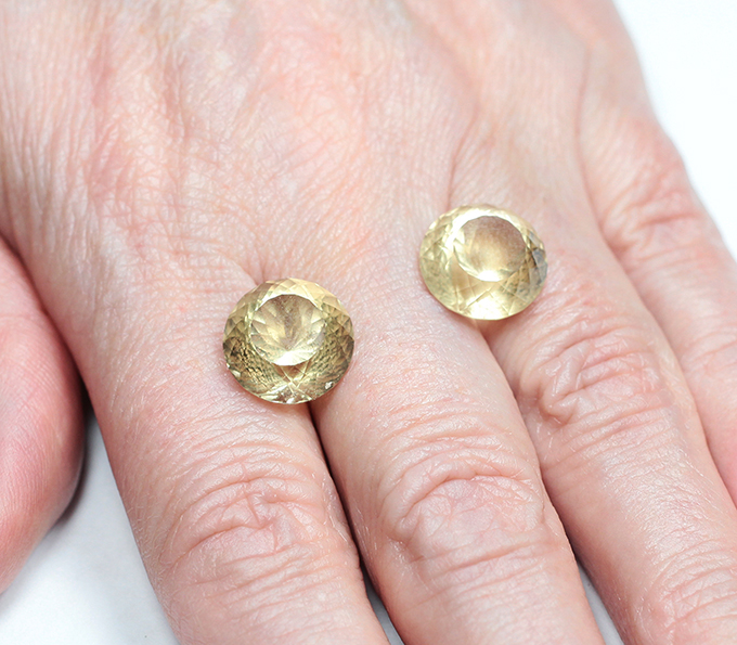 Пара цитринов португальской огранки 14,3 карата