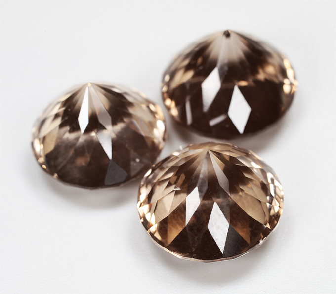 Набор дымчатого кварца высокой чистоты португальской огранки 30 карат
