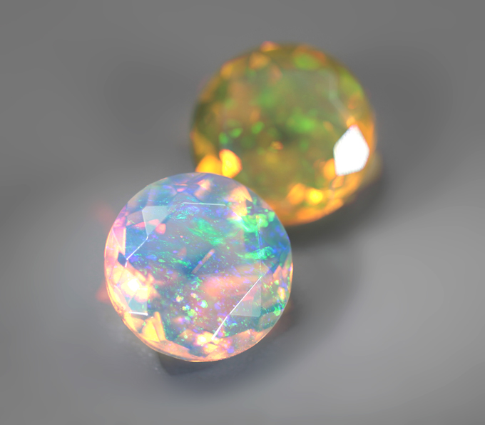 Пара ограненных эфиопских опалов 1,84 карата