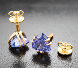 Пусеты с насыщенными танзанитами 2,73 карата