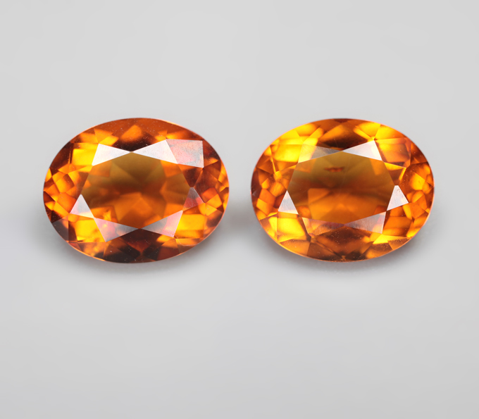 Пара цитринов мадейра 3,92 карата