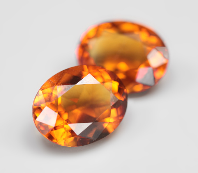Пара цитринов мадейра 3,92 карата
