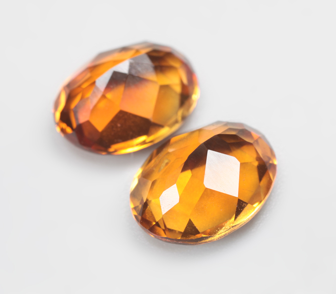 Пара цитринов мадейра 3,92 карата