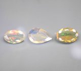 Набор из 3 ограненных эфиопских опалов 4,71 карата