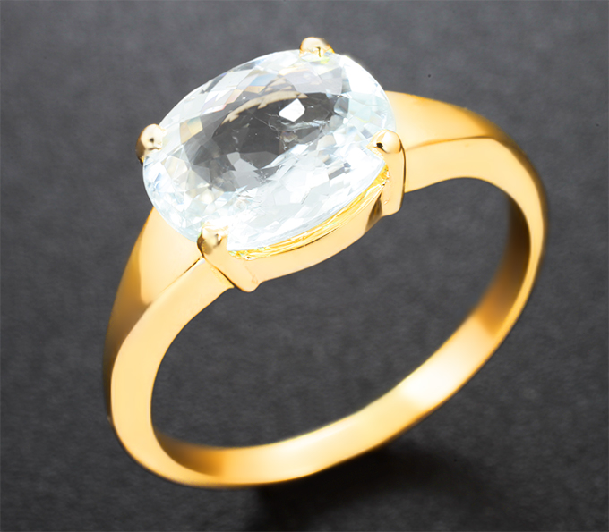 Золото Кольцо с редким голубым турмалином 2,18 карата
