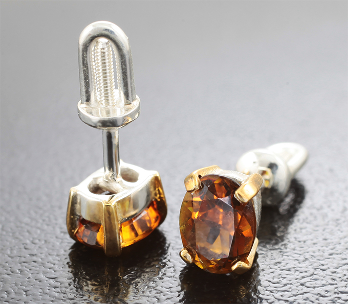 Пусеты с турмалинами 1,56 карата