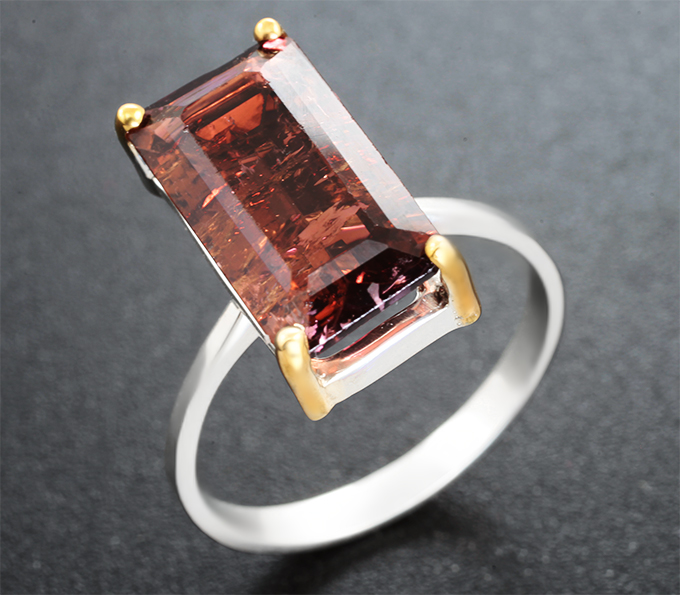 Серебро 925 Кольцо с турмалином 5,16 карата