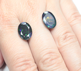 Крупная пара ограненных черных опалов 6,05 карата