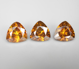 Набор из 3 зеленовато-желтых сфалеритов 4,06 карата