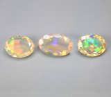 Набор из 3 ограненных эфиопских опалов 3,15 карата