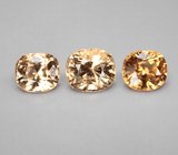 Крупный набор из 3 гессонитов гранатов 6,32 карата