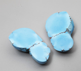 Крупная пара казахстанской бирюзы 23,04 карата