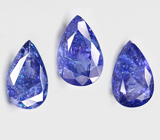 Крупный набор из 3 танзанитов 20,73 карата