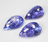 Крупный набор из 3 танзанитов 20,73 карата