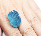 Насыщенный крупный резной аквамарин 38,55 карата