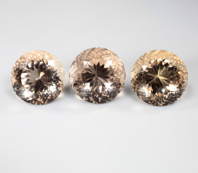 Набор чистейшего дымчатого кварца португальской огранки 36 карата