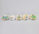 Набор из 5 ограненных эфиопских опалов 6,21 карата