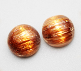 Парный кварц с золотистым рутилом с эффектом кошачьего глаза 4,71 карата