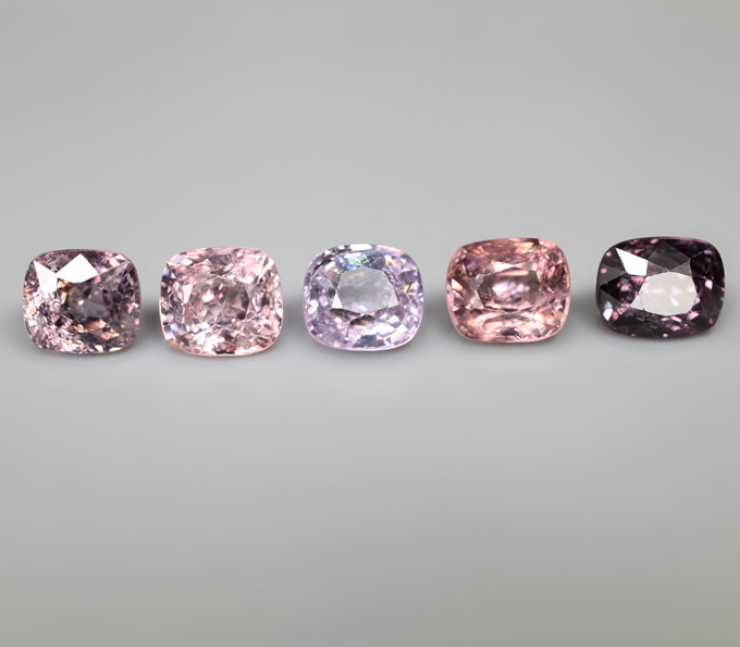 Крупный набор из 5 шпинелей 6,2 карата