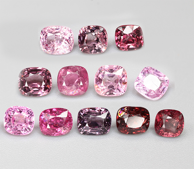 Крупный набор из 12 шпинелей 7,87 карата