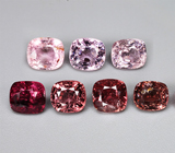 Крупный набор из 7 шпинелей 6 карат