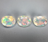 Набор из 3 ограненных эфиопских опалов 2,92 карата