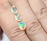 Набор из 3 ограненных эфиопских опалов 2,92 карата