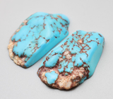 Крупная пара казахстанской бирюзы 17,06 карата