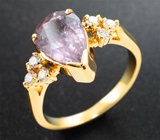 Кольцо с зултанитом 2,25 карата и бриллиантами