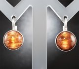 Серьги с рутиловым кварцем 9,34 карата Золото