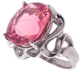 Кольцо с красивым розовым турмалином Серебро 925