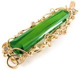 Кулон с чистейшим зеленым турмалином и бриллиантами