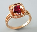 Кольцо с рубином