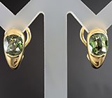 Серьги с зелеными сапфирами