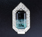 Кулон с полихромным турмалином и бриллиантами