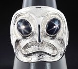 Кольцо cо звездчатыми сапфирами