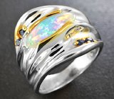 Кольцо c кристаллическим эфиопским опалом