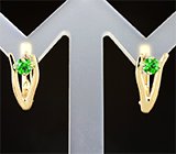 Серьги с уральскими демантоидами гранатами 0,46 карата