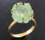 Кольцо с резным зеленым турмалином 10 карат