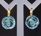 Серьги с резными аквамаринами 44,21 карата