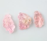 Набор из 3 резных турмалинов 9,5 карата