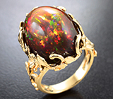 Кольцо с кристаллическим черным опалом 17,14 карата