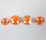 Набор из 4 мандариновых спессартинов 8,25 карата