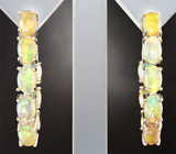 Серьги с кристаллическими эфиопскими опалами
