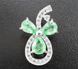 Кулон с цаворитами гранатами 2,06 карата и лейкосапфирами