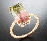 Кольцо с насыщенным арбузным турмалином 6,9 карата