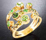 Кольцо с уральскими демантоидами 2,47 карата