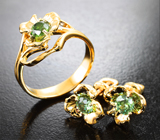 Комплект с уральскими демантоидами 1,14 карата