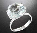 Кольцо с редким аквамарином с включением рутила 8,16 карата