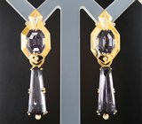 Серьги со шпинелями авторской огранки 15,15 карата и бриллиантами